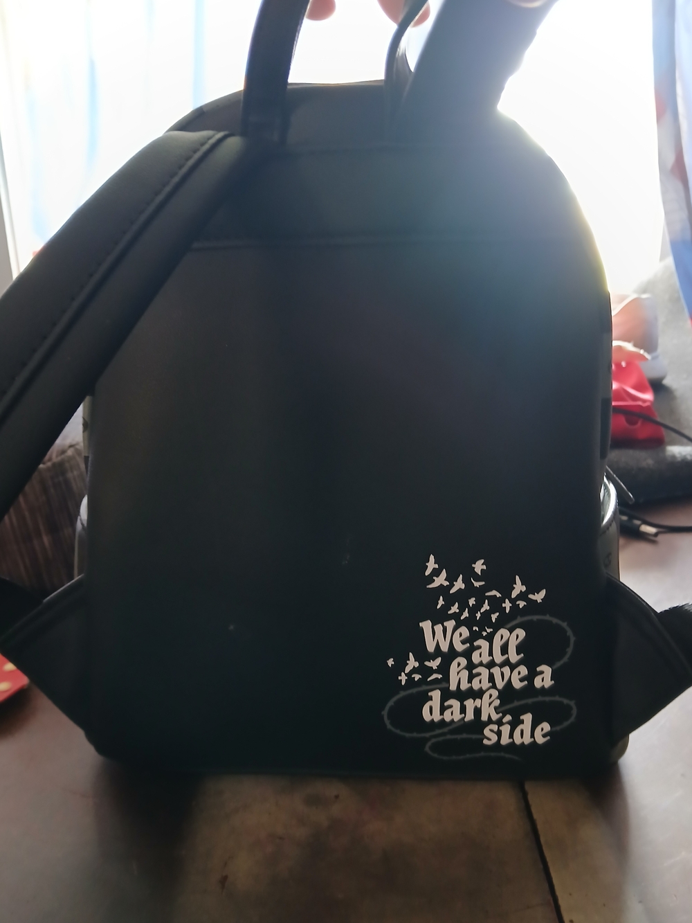 Wednesday Addams Loungefly Mini Backpack with Multicolor Web - Picture 5 of 6